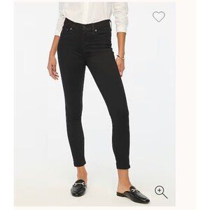 J.Crew $118 Petite 9" mid-rise black skinny jean signature stretch Sz P24 AG845